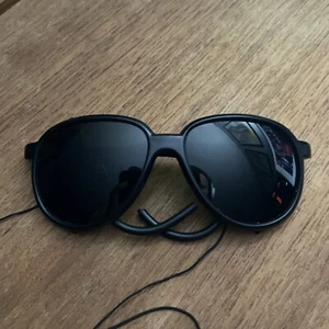 Vtg Japan Glacier Nylon Sunglasses Mountaineering Climbing Hike Black Leather - Picture 1 of 5