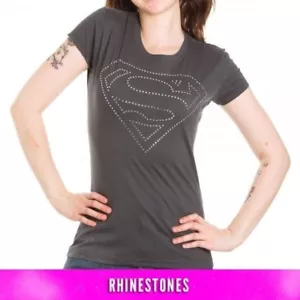 Camiseta Superman Estrás Logotipo Juniors Carbón - Imagen 1 de 1