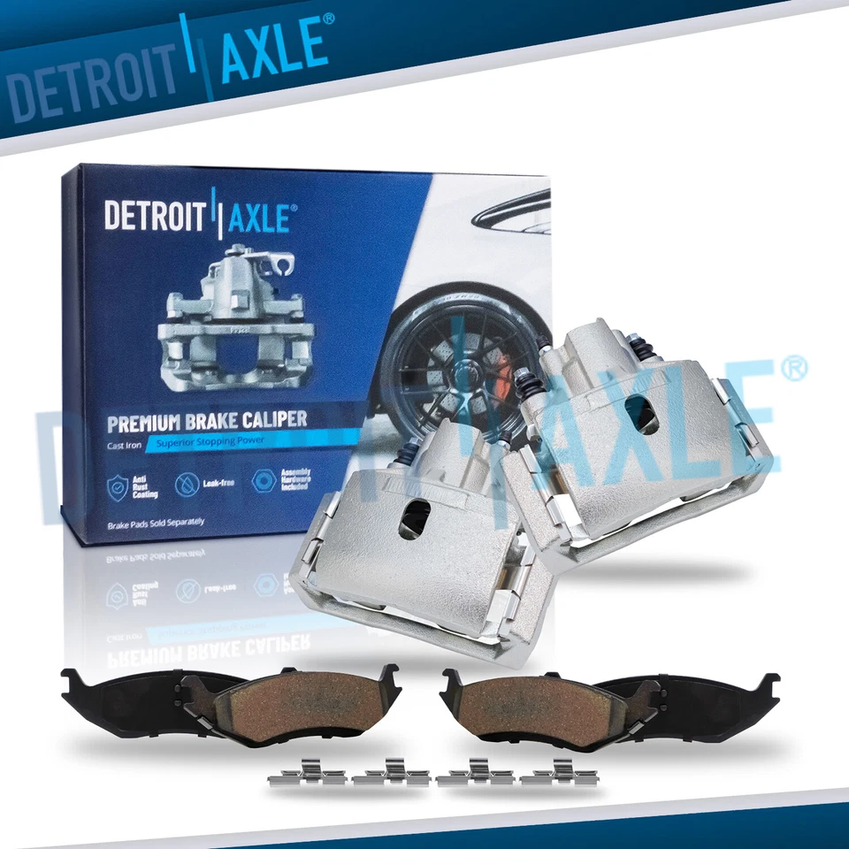 Rear Disc Brake Calipers + Brake Pads for 2004-2009 Dodge Ram 1500 Durango Aspen - Image 1 of 4