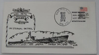 USS Kete (SS 369) 38th anniversary loss March 20 1983 USS Fulton (AS 11) - Image 1 of 2