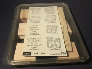 STAMPIN UP! Quick & Cute Holz montiert Gummistempel Set 8 FEHLENDE BLÖCKE - Bild 1 von 8