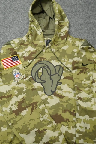 Los Angeles Rams Hoodie Mens Extra Large Nike Green Salute to Service Camouflage Cover