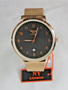 Gents Elegant Watch Mesh Strap with Date and Easy Read Numbering Model PI-7513 2 - Picture 1 of 2