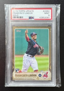 2015 Topps Update Gold Francisco Lindor RC #US82 PSA 9 POP 50