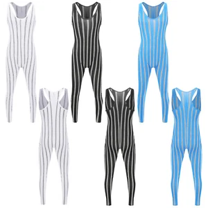 Tuta uomo pezzo unico body intera body body elasticizzato pagliaccetti ginnastica - Foto 1 di 43