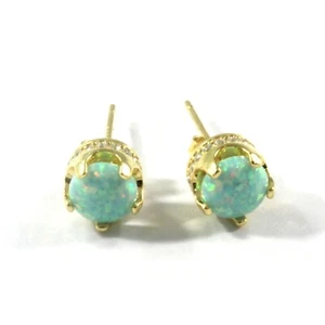 Ópalo redondo verde claro con plata de ley 925 - Imagen 1 de 5