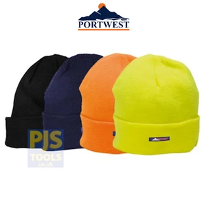 Portwest B013 Aislado Tejido Gorra Gorra Clima Frío Invierno Sombrero - Imagen 1 de 6