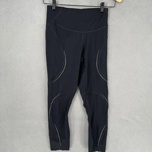 Lululemon Leggings Womens 6 Black Reflective Gym Yoga Running Pants Compression - Picture 1 of 15