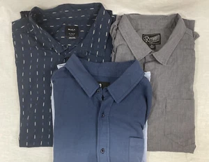 Lot of 3 Button Up Shirts Mens 2 Large:1 XL RetroFit, RSQ, RVC - Picture 1 of 10