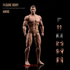 ANT 1/12 Scale Male Soldier Flexible Muscular Figure Body Head Hand Shoes Model - Picture 1 of 12