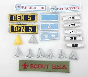 21Pc BSA Scout Badge Lot Arrow Points Recruiter Den 5 #25 Service Stars T05 - Picture 1 of 7