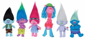 Peluche Dreamworks Trolls 18 cm/7" papavero, ragazzo diamante, biggie, ramo, torrente, cooper nuovo - Foto 1 di 8