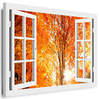 Bild auf Leinwand - Fensterblick Wald Im Herbst - AA0208