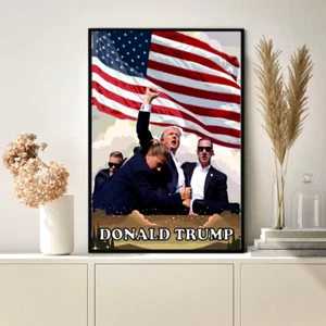 Donald Trump Shot Picture Trump Poster Wall Art 2024 Gift Decorative Prints Bedr - Picture 1 of 16