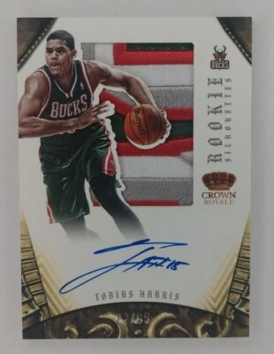 Tarjeta de siluetas automáticas parche de novato Tobias Harris #22/25 - 2012 Panini Preferred Foto 1 de 2