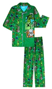 Juego de pijamas de franela Minecraft creeper nuevo con etiquetas para niños talla 4-5, 6-7 u 8 $38 - Imagen 1 de 1