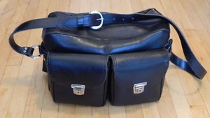 Bolso de Mano Vintage C&C Grano Superior Negro Todo Cuero - Imagen 1 de 18