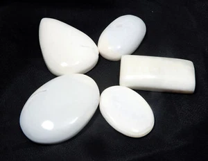 Natural Mixed Shape White Opal Cabochon Loose Gemstone 5 Pcs 304.80 Ct a325 - Picture 1 of 5