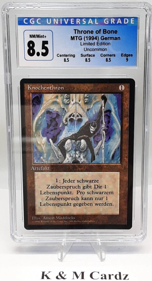 Throne of Bone (Knochenthron) - Limited Edition - German- MTG - Graded - CGC 8.0 - Image 1 of 4