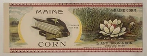 Label Can Maine Corn Anderson Concord Massachusetts - Picture 1 of 1