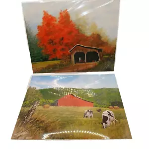 Signierte Daniel R. Blakeman Kunstdrucke Bauernhof Landschaften TN Scheune Kühe Berg 8x10 - Bild 1 von 10