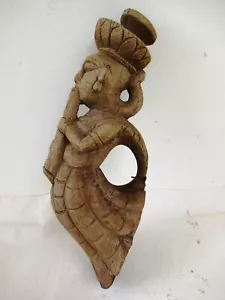 Antiche figure in legno massello anni '20 di donne musicisti da un tempio giainista Gujarat*F2 - Foto 1 di 8