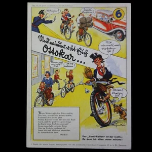 alter Druck Comic Ottokar Nr. 6 Werbung Reklame Continental Reifen Löschpapier - Bild 1 von 8