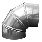 Greenseam Grae1090ga24 Round 90 Degree Elbow, 10 In Duct Dia, Galvanized Steel,