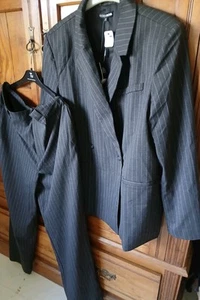 FASHION NOVA NEW MID-GREY TWO-PIECE PINSTRIPE SUIT - SIZE XL - Picture 1 of 24