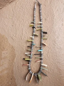 Perlen Stein Muschel Halskette Kewa Santa Domingo Pueblo sky11 TR - Bild 1 von 4