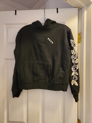 Obey 卫衣黑色连帽衫标志花卉长袖女式中号 — 第 1/4 张图片