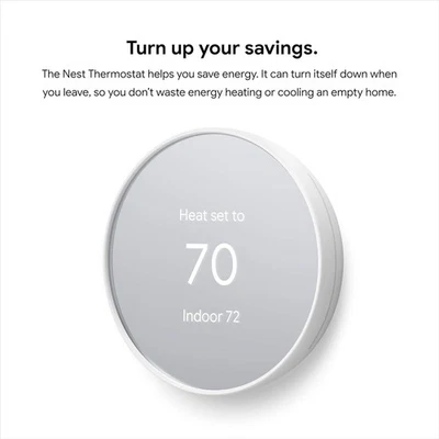 Google Nest Smart Programmable Wifi Thermostat GA01334-US New Sealed Box Snow - Image 1 of 4