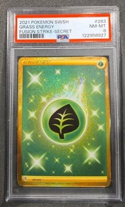Pokemon Karte Basis Energie Gras Secret Rare 283 Fusion Strike #283 Graded PSA 8 - Bild 1 von 3