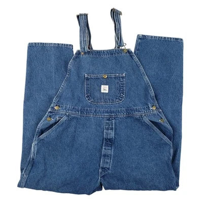 Vtg Pointer Brand Bib Overalls Men's Size 40x30 Blue Denim Jeans Made In USA - Image 1 of 4