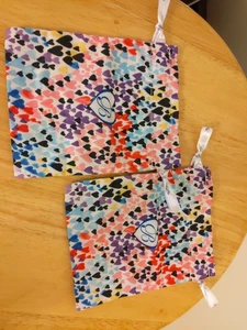  2 Brighton Corazón Estampado Cordón Cincha Joyería Bolsa Almacenamiento Polvo 5" X 6" - Imagen 1 de 5