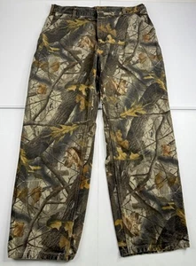 Vtg Carhartt B158 CMO Pants Realtree Camo Dungaree Wide Leg Carpenter Y2K 36x30 - Picture 1 of 12