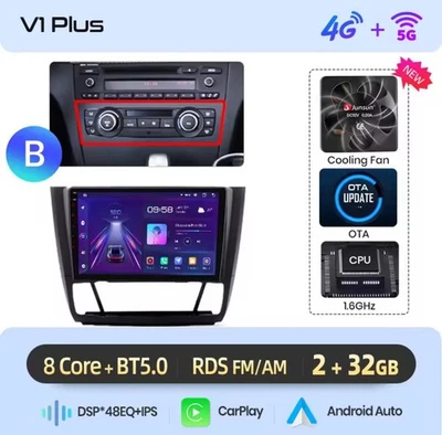 Autoradio BMW Serie 1 E87 E81 E82 E88 2004-2011 CarPlay 2G+32GB 8Core 4G+WIFI. - Immagine 1 di 4