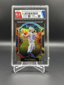 2020 Panini Select Justin Herbert Tie-Dye Die-Cut Prizm RC Rookie #3/25 Hga 9.5 - Bild 1 von 2