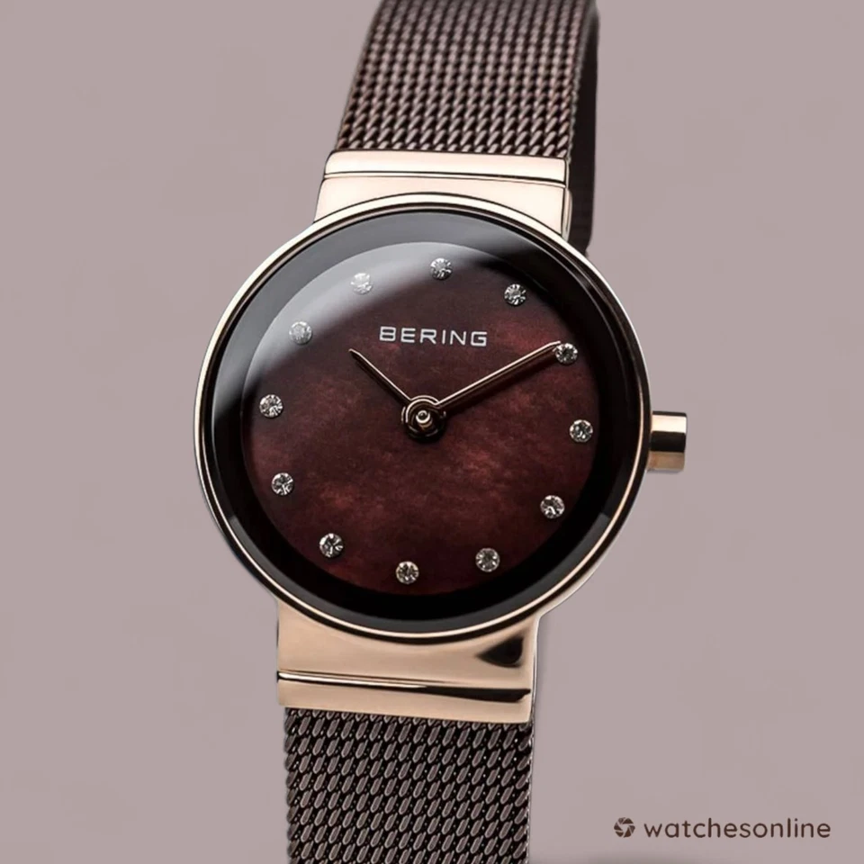 Bering Women's Classic Stainless Steel Brown Milanese Mesh 24mm Watch 10124-265