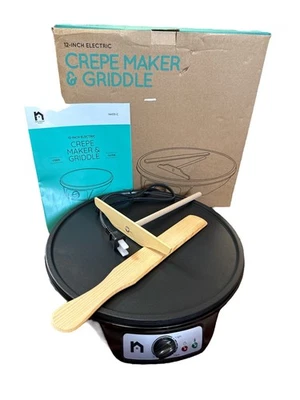 Nova Casa Cozinha 12" Crepe Elétrica e Chapa NH33-C Antiaderente com Acessório - Imagem 1 de 4