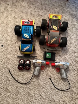 Vintage Tyco RC Speed Wrench Two Cars, Two Remotes Charger UNTESTED for PARTS - Image 1 of 4