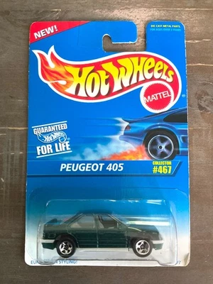 Hot Wheels PEUGEOT 405 - 1996 #467 - Verde, ruedas de 5 radios, China Foto 1 de 4