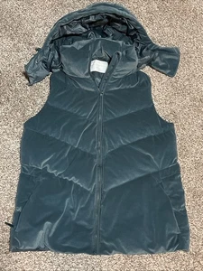 Athleta "Lofty Velvet" dunkelgrüne gefütterte Weste mit durchgehendem Reißverschluss Medium - Bild 1 von 9