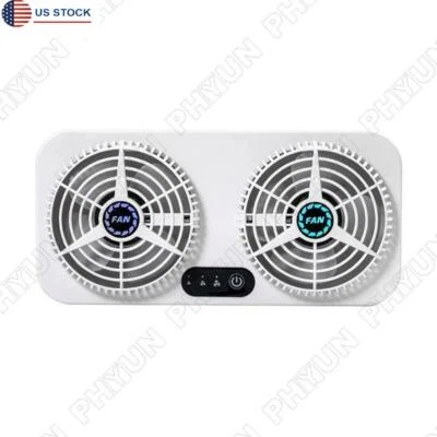 Car Home Dual Fan Radiator USB Charging Air Circulation Ventilation Cooling Fan - Image 1 of 4