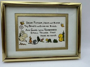 Bendición de oración vintage enmarcada para habitación infantil para animales y mascotas 5”x7” - Imagen 1 de 6