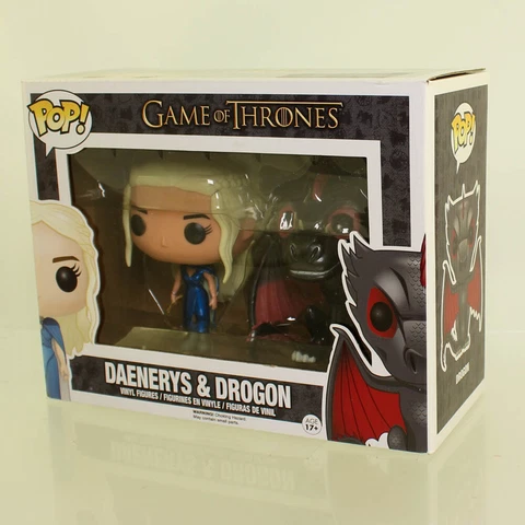 Funko POP! Game of Thrones Figures 2-Pack - DAENERYS & DROGON (Metallic) *NM BOX Cover