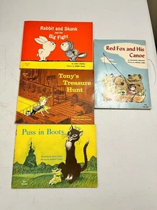 VINTAGE LOT 4 SCHOLASTIC CHILDRENS BOOKS PICTURE RABBIT AND SKUNK RED FOX - Picture 1 of 9