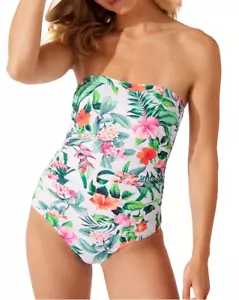 Tommy Bahama Women'sTropi-Calling Bandeau One-Piece Multi Size 14 1932 - Picture 1 of 2