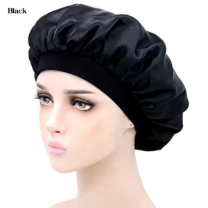 Women'S Fashion Bonnet Solid Color Hair Hat Narrow Edge Elastic Silk Smooth Sati - Picture 1 of 12