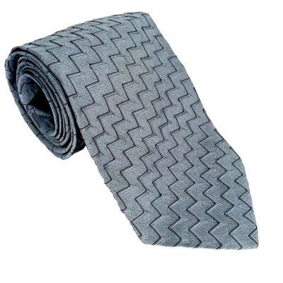 Hugo Boss Mens Tie Necktie MADE in ITALY Solid Steel-Blue Silk-Modacrylic Blend - Image 1 of 4